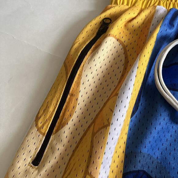 Aaron Kai -Collect & Select Swingman Shorts Men’s Large Golden State Blue yellow - Picture 7 of 14